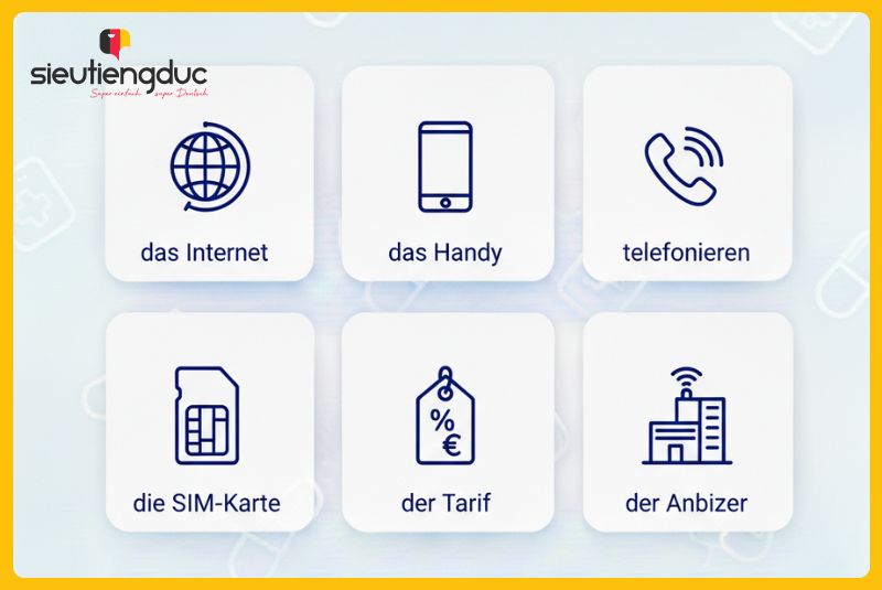 Từ vựng tiếng Đức chủ đề internet và điện thoại cơ bản