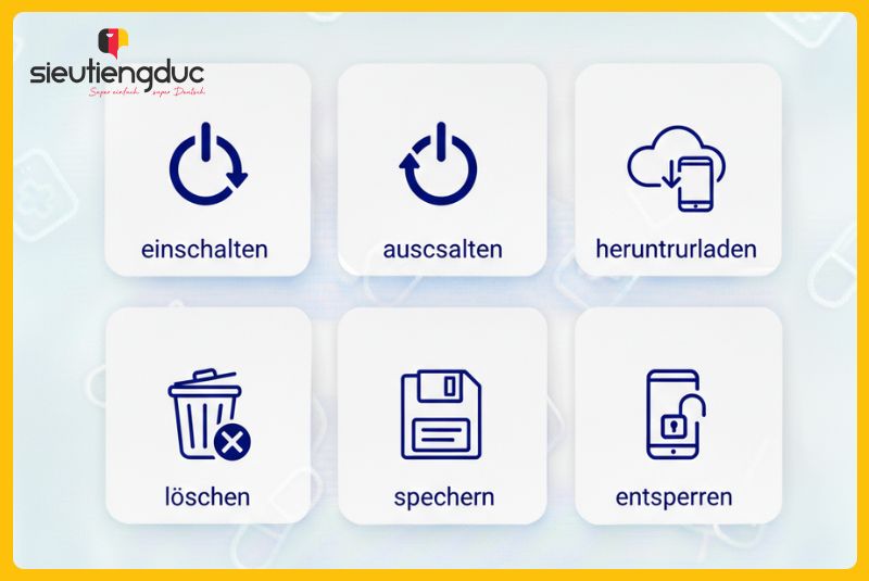 Từ vựng tiếng Đức về thao tác và tính năng