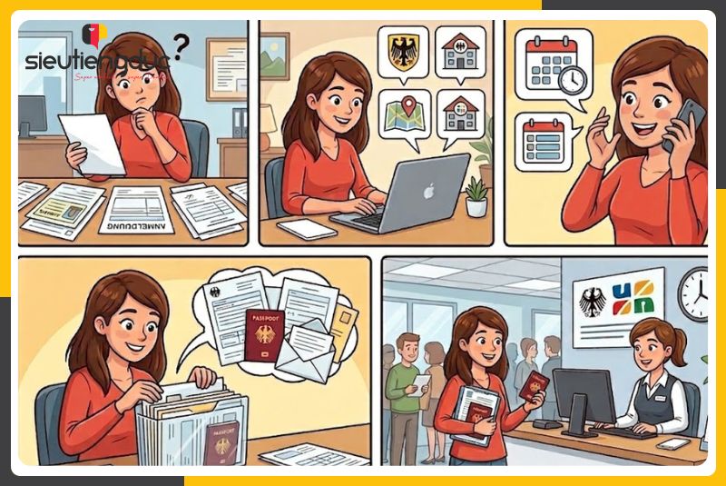 Mẫu câu hội thoại tiếng Đức chủ đề đặt lịch làm giấy tờ hành chính thông dụng 1 5 bước đặt lịch làm giấy tờ hành chính tại Đức