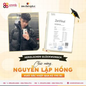 Kỳ thi TELC tiếng Đức tại TPHCM và Hà Nội 2026 14 Học viên đỗ B1 Tháng 5/2026