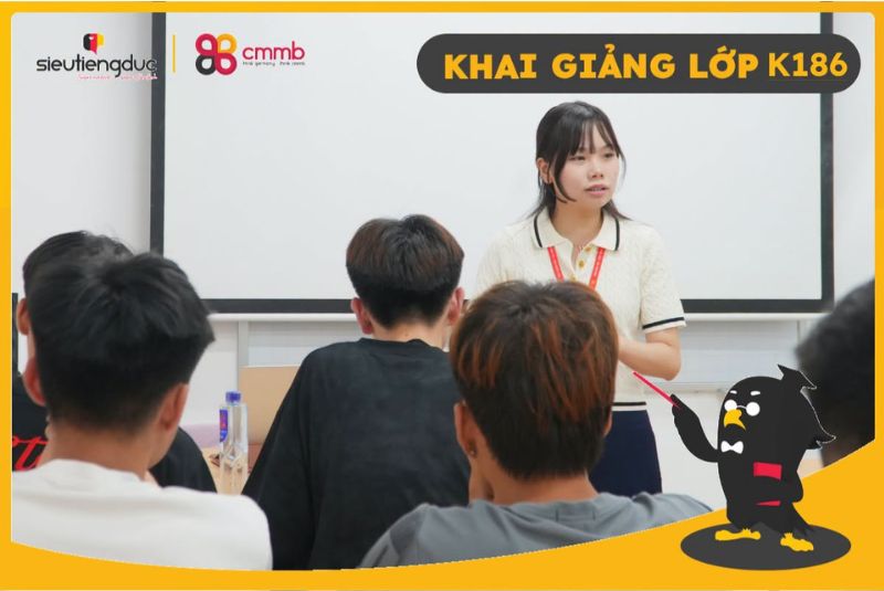 Khai giảng lớp K186 – Hành trình mới của học viên tại Siêu Tiếng Đức x CMMB 4 Đăng ký ngay để trải nghiệm phương pháp học tại Siêu Tiếng Đức x CMMB