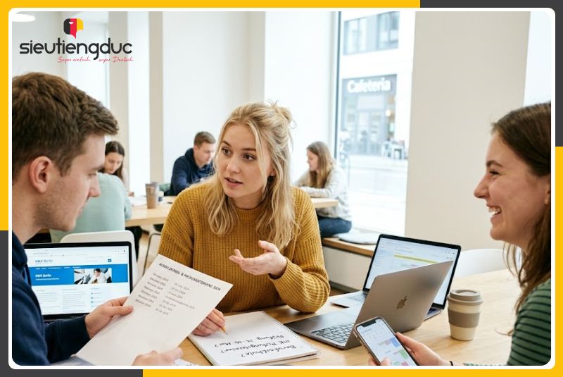 Tổng hợp mẫu câu hội thoại tiếng Đức chủ đề hỏi lịch học nghề và lịch thi 5 Mẫu câu hội thoại tiếng Đức chủ đề hỏi lịch học nghề và lịch thi