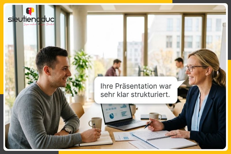Hệ thống từ vựng tiếng Đức chủ đề phản biện, đánh giá và peer review 3 Mẫu câu phản biện bằng tiếng Đức thường gặp
