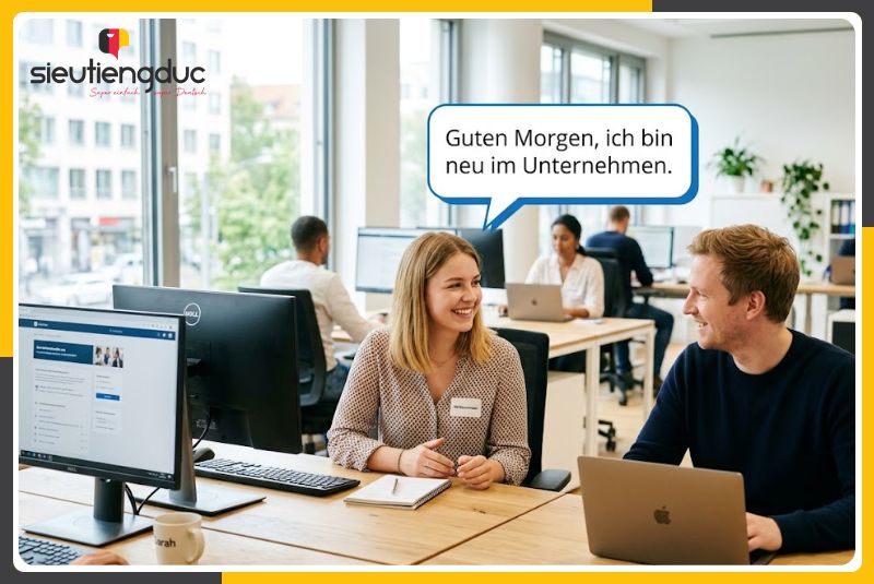 Tổng hợp từ vựng tiếng Đức chủ đề quy trình onboarding cho người mới 3 Mẫu câu tiếng Đức chủ đề quy trình onboarding