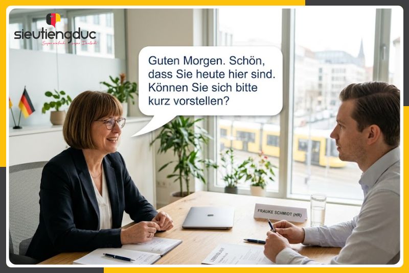 Mẫu hội thoại tiếng Đức giới thiệu CV khi phỏng vấn xin việc