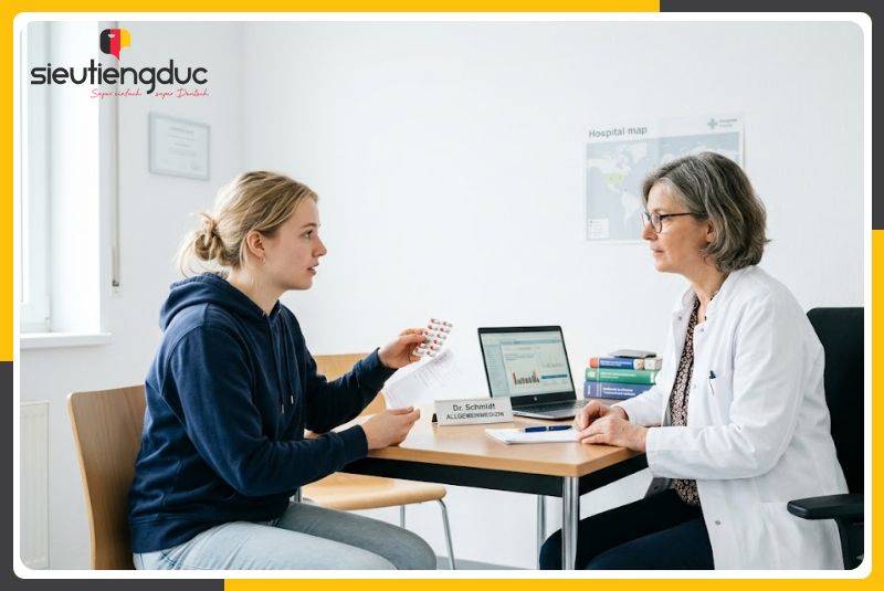Mẫu câu hội thoại tiếng Đức chủ đề phản ứng thuốc và xin đổi thuốc 5 Những lỗi thường gặp khi giao tiếp tiếng Đức về thuốc