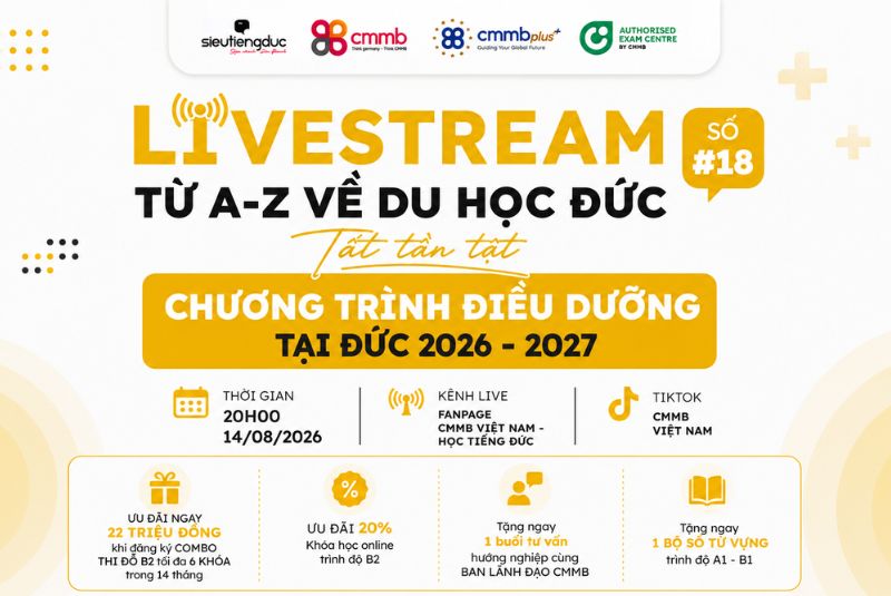 Livestream #18: Từ A–Z về chương trình Điều dưỡng Đức 2026–2027 1 Livestream #18: A–Z chương trình Điều dưỡng Đức 2026–2027